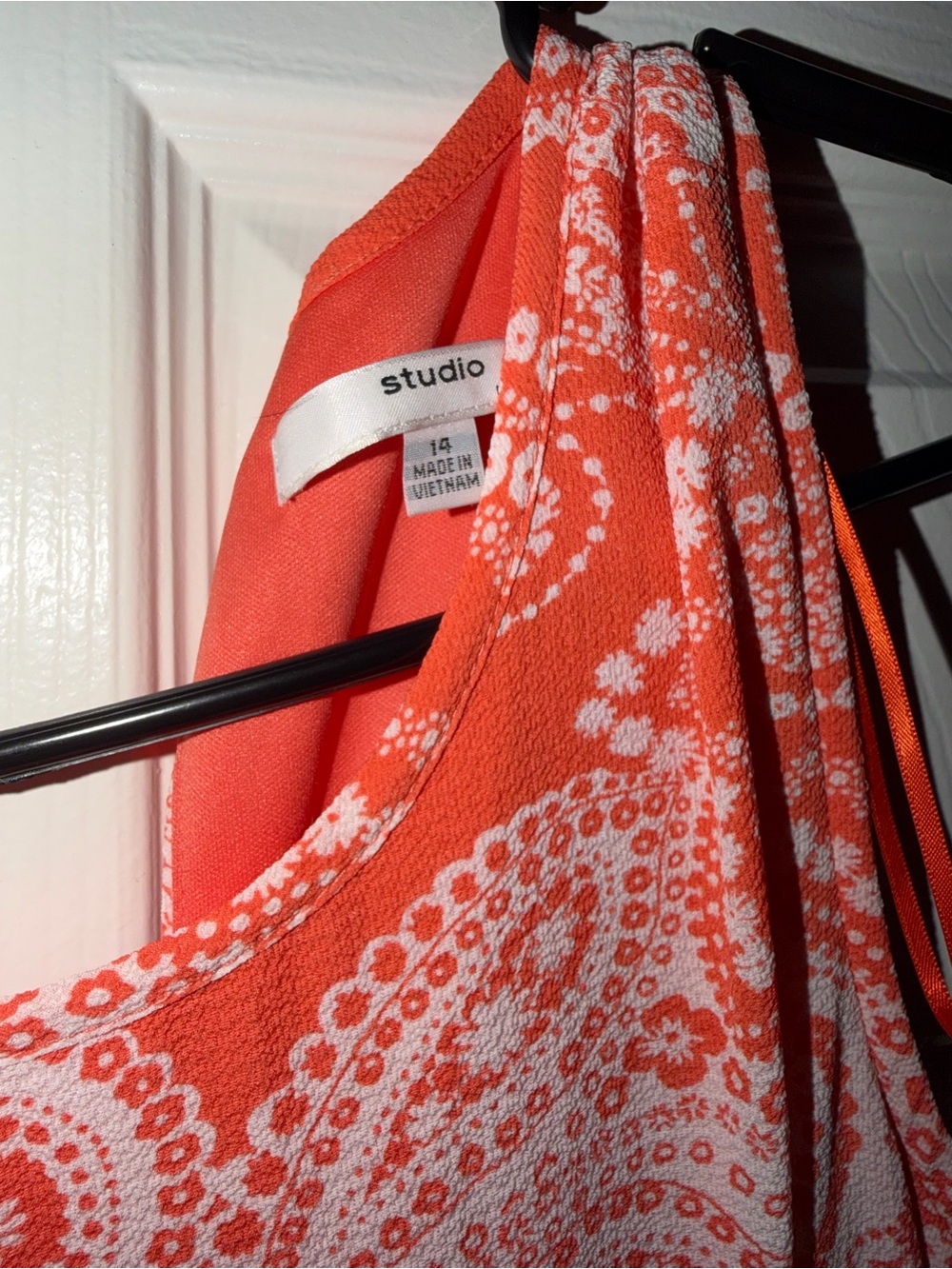 Bright coral/orange Patterned Dress - Picture 2 of 2
